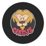 circus lion design round stickers