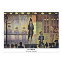 Circus Parade By Seurat Georges Postcard