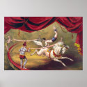 Circus poster showing acrobat performing on horse posters