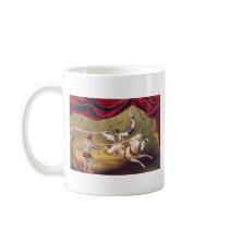 Circus poster showing acrobat performing on horse coffee mug