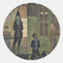 Circus Sideshow by Georges Seurat 1887 Round Stickers
