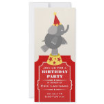 Circus Ticket Elephant Birthday Party Custom Announcements