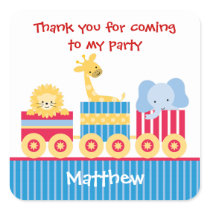 Circus Train Thank You Sticker