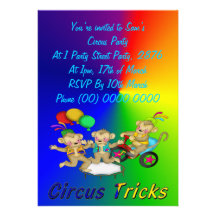 Circus Tricks Personalized Invitation
