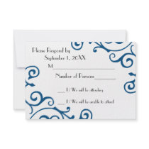 Cirrus Ivory (Blue) RSVP Card Custom Announcements