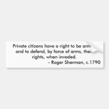Citizen right to bear arms bumper stickers