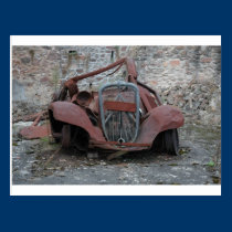 Citroen at Oradour France postcards