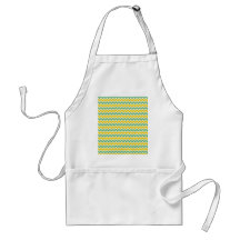 Citrus and Lime Chevron Yellow Green Zigzags Apron