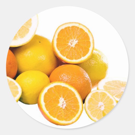 Citrus Fruit Round Sticker Zazzle 5222