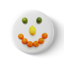 Citrus Fruit Smiley Smile Pinback Button