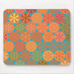 Citrus Slices Geometric on Blue Mousepad