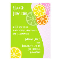 Citrus Summer Luncheon Personalized Invitations