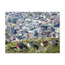 City Border - Bergen From Above Postcard