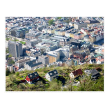 City Border - Bergen From Above Postcard
