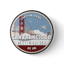 City by the bay, San Francisco California Buttons