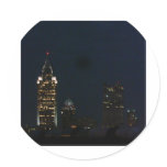 City Nights City Lights Round Sticker