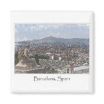 City of Barcelona Spain Cityscape Magnets