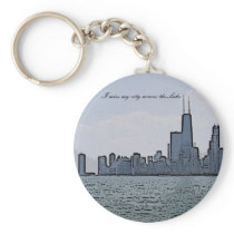 City of Chicago & Lake Michigan Sketch Key Chain