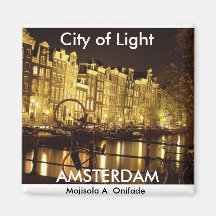 city of light (Amsterdam ) - Customised Fridge Magnet