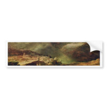 City On A Hill In Stormy Weather By Rembrandt Bumper Stickers