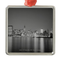 City skyline at night christmas ornaments