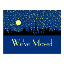 City Skyline New Address Postcard Paris