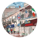 Cityscape architecture historical art, Savannah GA stickers