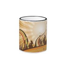 Cityscape illustration coffee mug