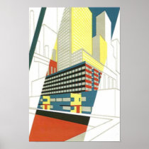 Cityscape Skyscrapers Concrete architecture Poster posters