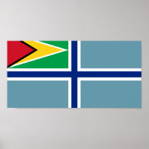 Civil Air Ensign Of Guyana, Guinea-Bissau Posters