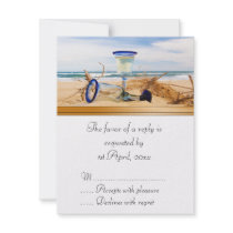 Civil Ceremony RSVP Card Beach Wedding Personalised Invitations