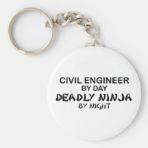 Civil Engineer Deadly Ninja by Night Key Chains
