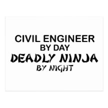 Civil Engineer Deadly Ninja by Night Postcards
