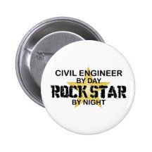 Civil Engineer Rock Star Pinback Buttons