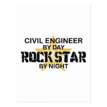 Civil Engineer Rock Star Post Cards