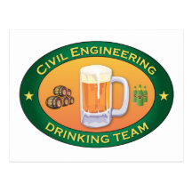 Civil Engineering Drinking Team Post Cards