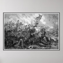 Civil War Battle Charge -- Black Border Poster