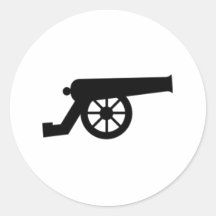 Civil War Cannon Round Stickers