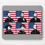 Civil War Heroes and The American Flag mousepads