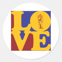 Civil War Love Round Stickers
