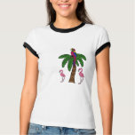 CL- Flamingos and Parrot on a Palm Tree Shirt