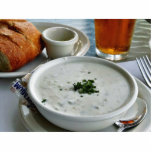 Clam Chowder With Beer And Sour Dough Bread photo sculptures