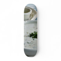 Clam Chowder With Beer And Sour Dough Bread Custom Skate Board