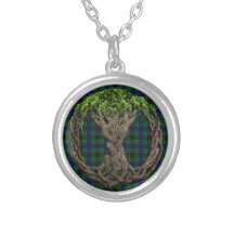Clan Davidson Tartan And Celtic Tree Of Life Necklace