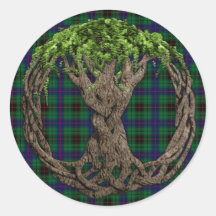 Clan Davidson Tartan And Celtic Tree Of Life Sticker