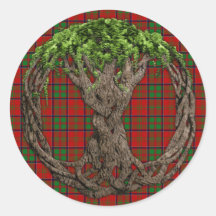 Clan MacDonald of Glencoe Tartan And Celtic Tree Sticker