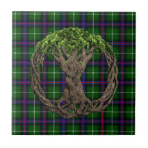 Clan MacDonald of the Isles Tartan And Celtic Tree Tiles