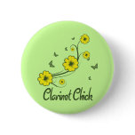 Clarinet Chick Pinback Button