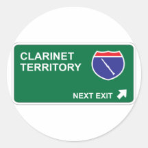 Clarinet Next Exit Round Stickers