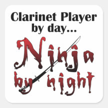 Clarinet Ninja Sticker